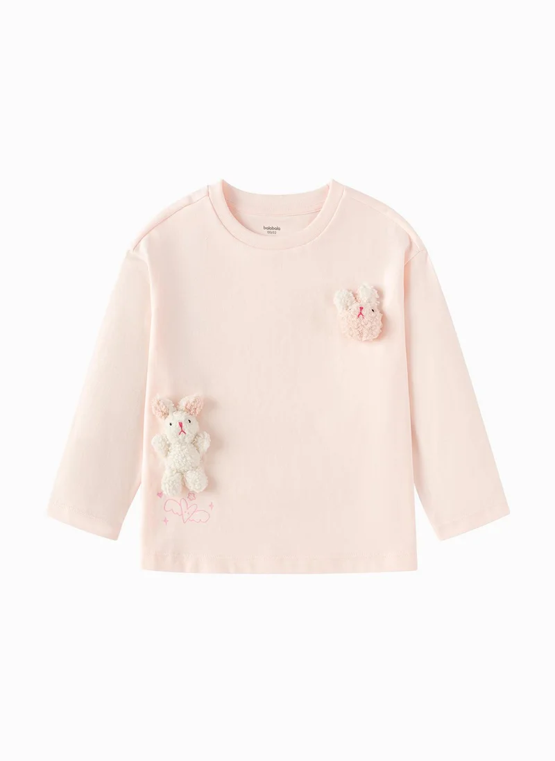 Toddler Unisex Round v-neck long-sleeved T-shirt